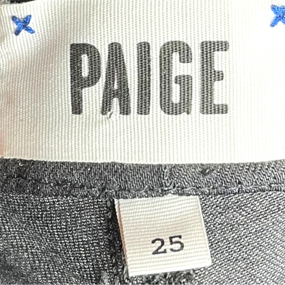 Women’s Paige Verdugo Ultra Skinny Black Jeans with Luxe Finish - Size 25 - Picture 7 of 8